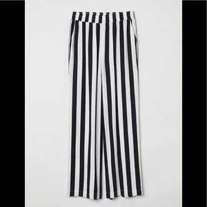 H&M Flared Black & White Striped Pants